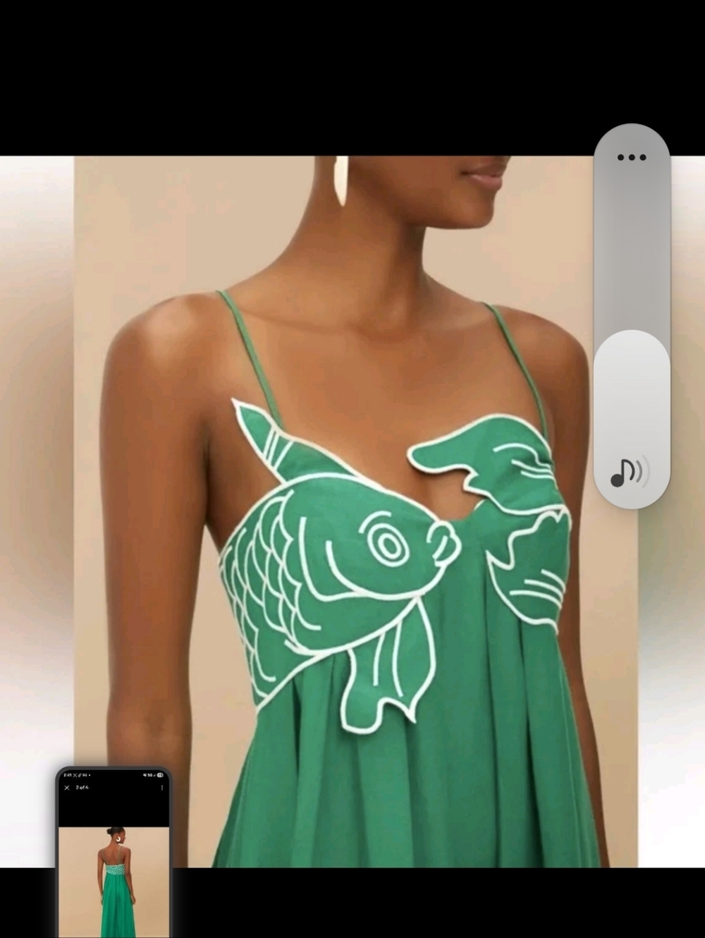 Farm Rio Linen Green Fish Top Maxidress - Picture 5 of 8